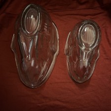 Vintage two Thick Glass Rabbit