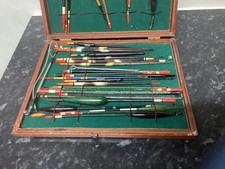 Fishing Vintage Float Box With Lots Of Old Floats double sided great condition 