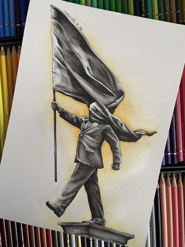 Banksy statue blind - ,