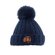 LIVER WORKING COCKER SPANIEL EMBROIDERED POM POM BEANIE ADULT 6 COLOURS GIFT BOX