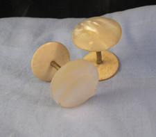 VICTORIAN ANTIQUE MOTHER OF PEARL SEWING COTTON REELS SPOOLS THREAD BOBBINS x2