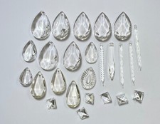 25 x Chandelier Shabby Chic Glass Drops Spares Parts Excellent Condition Crafts