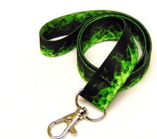 Green flames 20mm neck strap