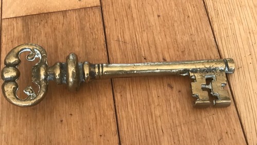 Vintage brass skeleton key - vintage,