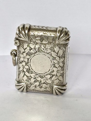 Antique victorian silver vesta - silver,