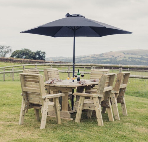 Wooden garden table and chairs
