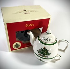 Spode "Christmas Tree" Tea For One Teapot & Breakfast Cup Set 2007 Original Box