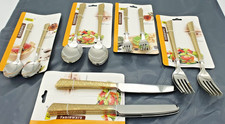 STAINLESS STEEL GOLD FANCY DESIGN CUTLERY SET 30 PIECES IN TOTAL -  BARGAIN