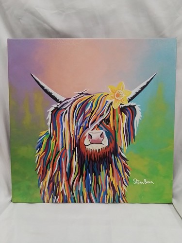 Colourful highland cow - colourful,