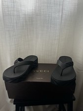 Rubber Black Gucci Flip Flops