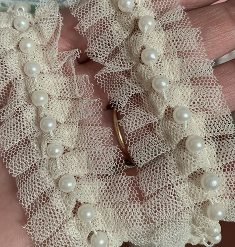 Cream lace and pearl - of,