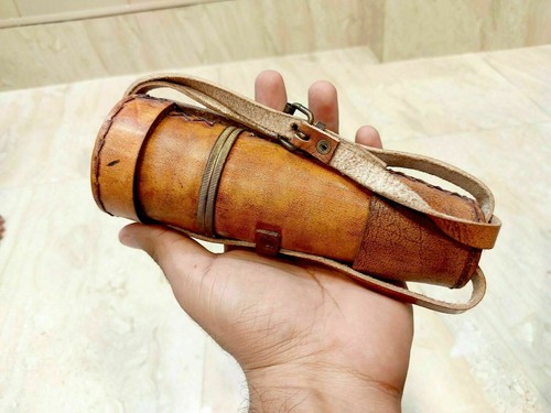 Brass leather telescope pirate - leather,