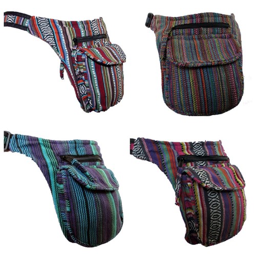 Large pocket cotton bum bag - pocket,