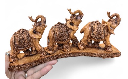 Hand carved wooden - wooden, elephants