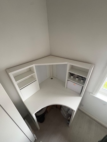 Ikea white corner - white, desk