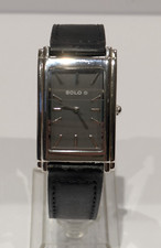 Solo Unisex Black And Steel Tank Watch