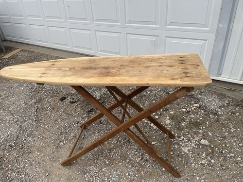Vintage wooden ironing - wooden, board