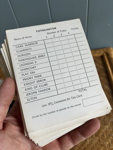 Totopoly totalisator sheets - totalisator,
