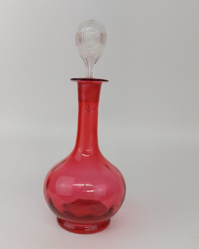 Vintage red glass - red, decanter