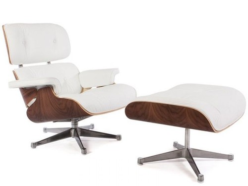 Lounge chair ottoman white - lounge,