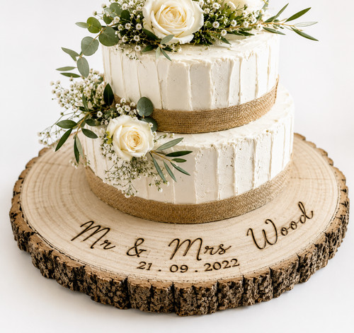 Personalised wooden cake board - personalised,