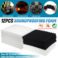 12PCS DIY Studio Acoustic Foam Sound Absorbtion Proofing Panels Soundproof Tiles