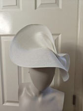 white large straw fascinator