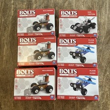 Bolts by Meccano Lot of 6 New Erector Building Toy Sets  Bulldozer Car Planes