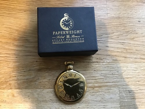 Paperweight solid brass watch - brass,