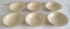 SET OF SIX POOLE POTTERY "BROADSTONE" 6 INCH DIAMETER CEREAL BOWLS