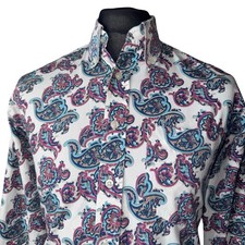 RELCO Shirt Mens MEDIUM (40") Long Sleeve Paisley Design