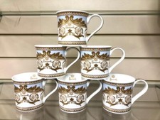 Harrods Coffee Mug Set of 6 Blue Wings Fine Bone China Tea Coffee Ideal Gift