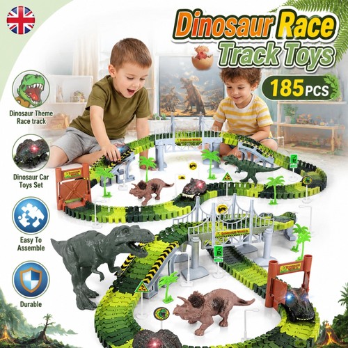 185pcs dinosaur race track car - 185pcs,