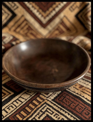 African wooden fruit - , bowl