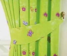 NEW CHILDRENS Bedroom Curtains 66"x54" GIRLS Green Fairytale Princess Butterfly