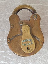 Antique Small J. Banks & Co. Brass Padlock - No Key
