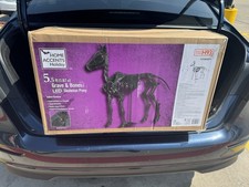 5.5 Ft LED Black Skeleton Pony Horse For Hearse Home Depot Halloween SHIPS FREE