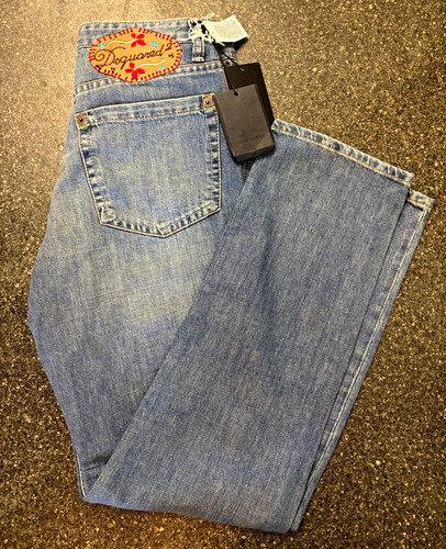 Dsquared2 leather patch denim - leather,