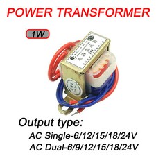 1W Power Transformer 220V TO 6V/9V/12V/15V/18V/24V Output AC Single/Dual