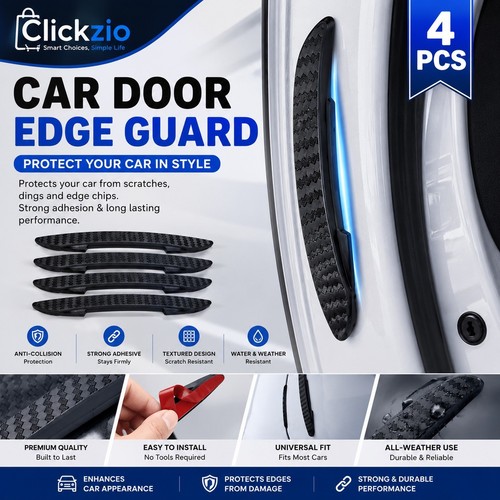 Black car door edge guard - 4p,