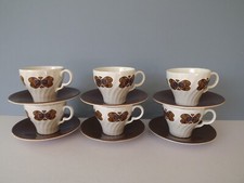 6 Vintage Woods Ware Cups &