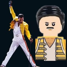 Freddie Mercury Rock Star Mini Figurine Building Blocks Bricks Collectible