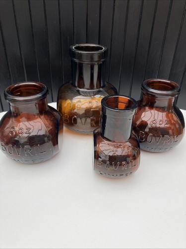 Set amber glass bovril - 4,