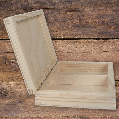 Wooden playing card box - wooden, double