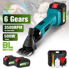 2 Battery Cordless Sheep Shears Livestock Shearing Machine Electric Clippers Kit