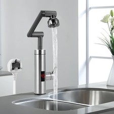Electric Instant Hot Water Tap, Kitchen Tap with LED Digital Display, Rotatable