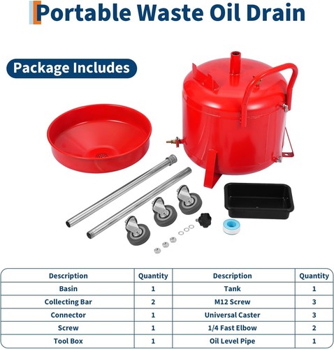 Gallon waste oil drain - oil, tank