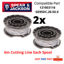 Spool & Line for Spear & Jackson 24v Strimmer Trimmer CLGT2425H FAST POST x2
