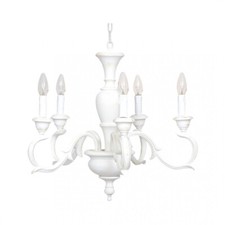 Classic Wooden White Shabby Chic Chandelier 5 Lights ESSE 807/5