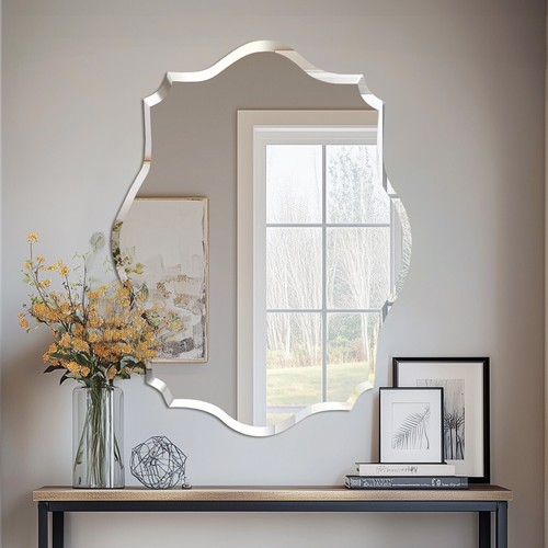 Oblong scalloped wall bathroom - oblong,
